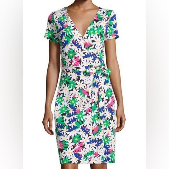 Diane Von Furstenberg New Julian Two Garden Daisy Multi Wrap Dress, approx 8 - Picture 2 of 16